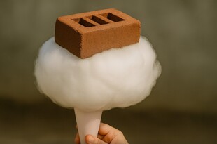 綿菓子の上に煉瓦を乗せたら？